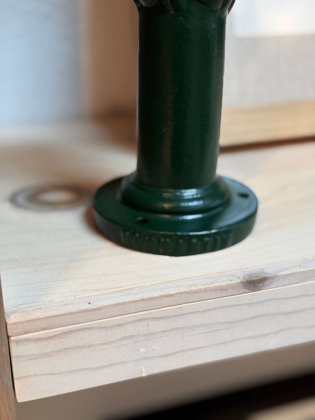 Vintage Metal Lion Spigot, Green