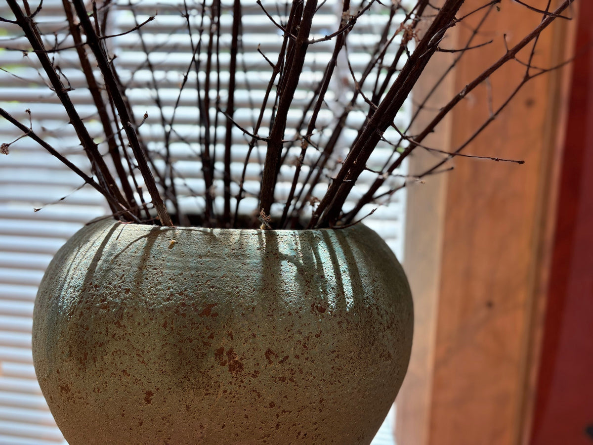 Pair of Verdigris Green Planters