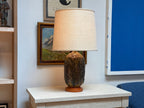 Vintage Green Ceramic Lamp with Volcanic Glaze