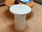 Findley Round Tall Side Table, Canvas on Oak