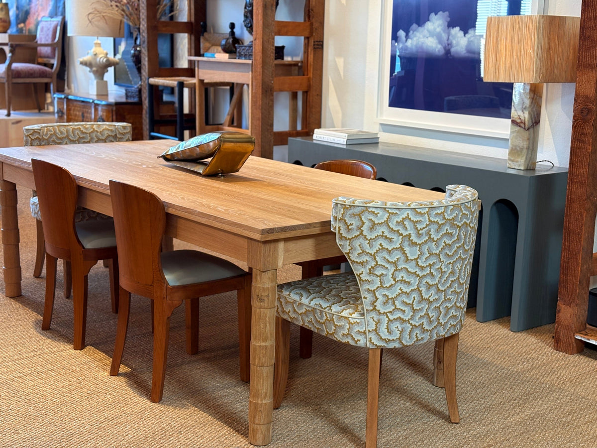 Vintage Wood Chairs with Upholstered Seats, Set of Four