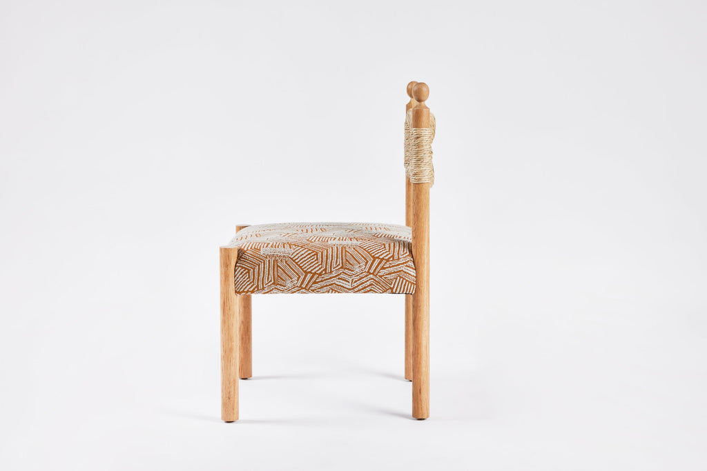 Sydney Dining Chair Armless, Rush Back and Upholstered Seat