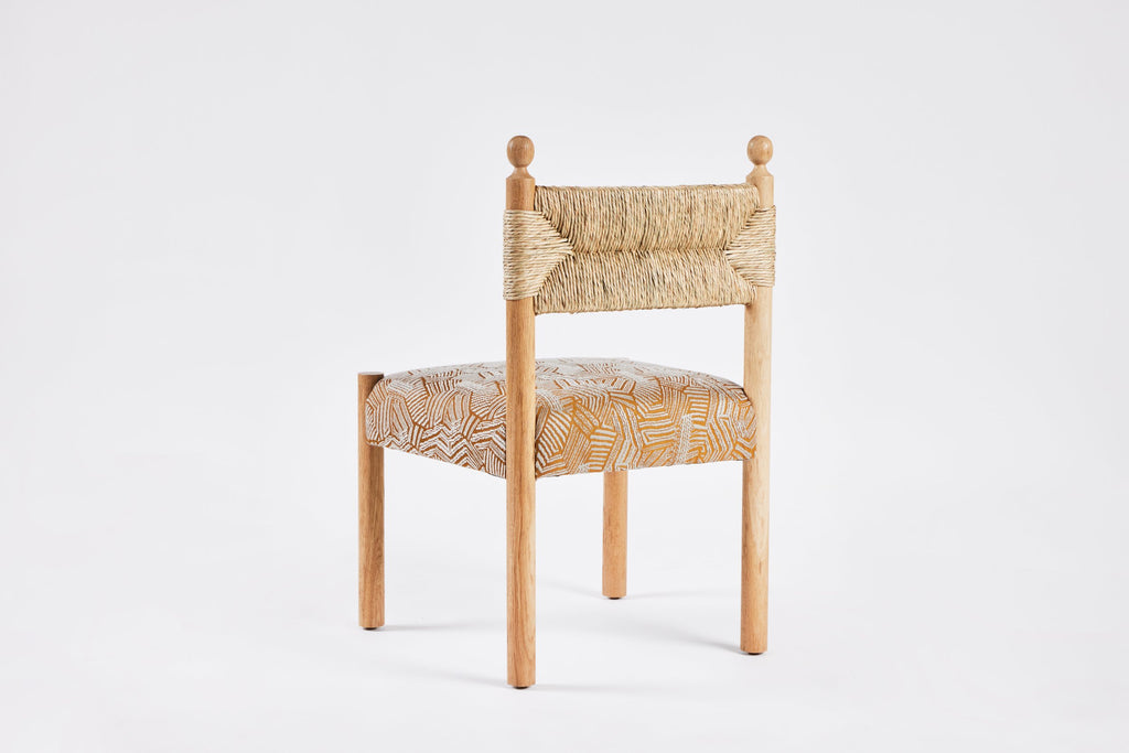 Sydney Dining Chair Armless, Rush Back and Upholstered Seat