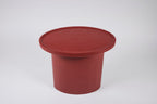 Findley Oval Tall Side Table, Rosso on Oak