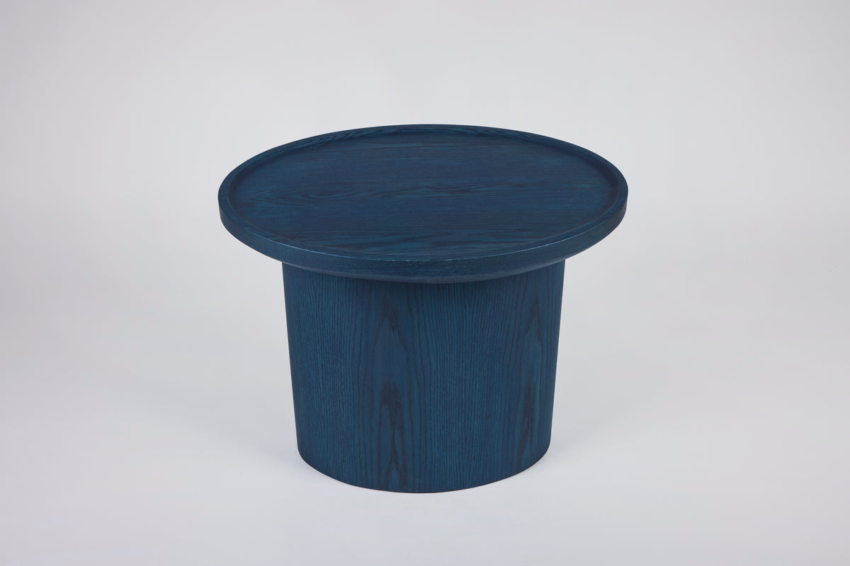 Findley Oval Tall Side Table, Edo on Oak