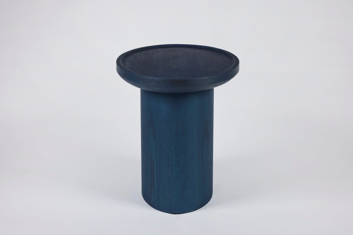 Findley Oval Tall Side Table, Edo on Oak