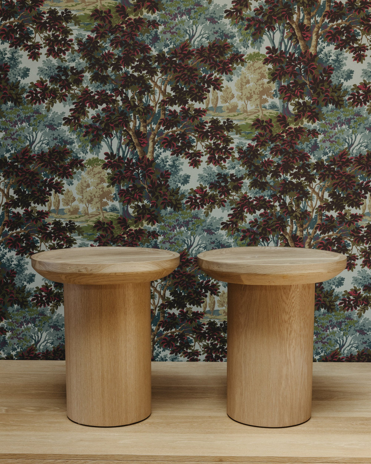 Findley Round Tall Side Table Wood