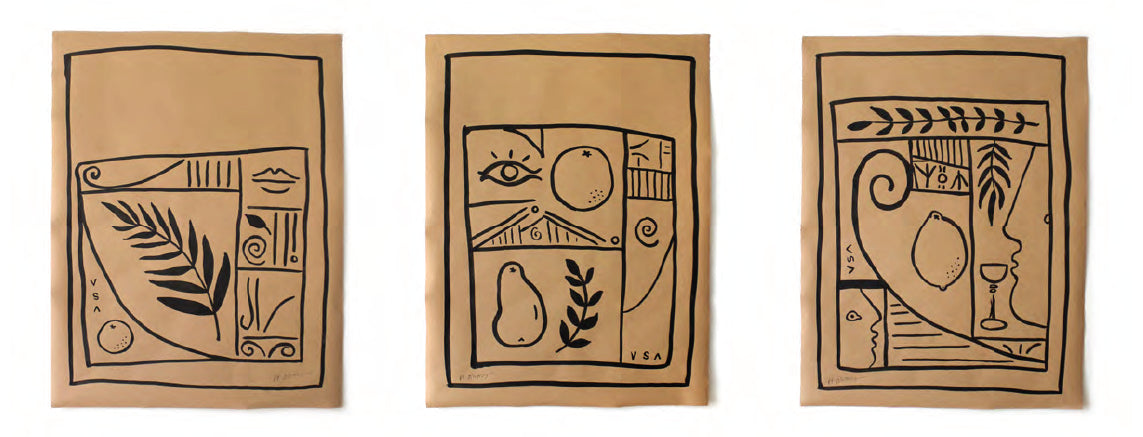 "Hieroglyphics" Triptych by RF. Alvarez
