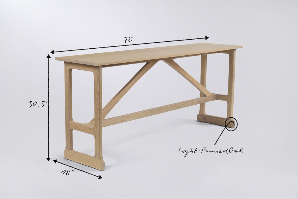 West Large Trestle Console 72" in Wood