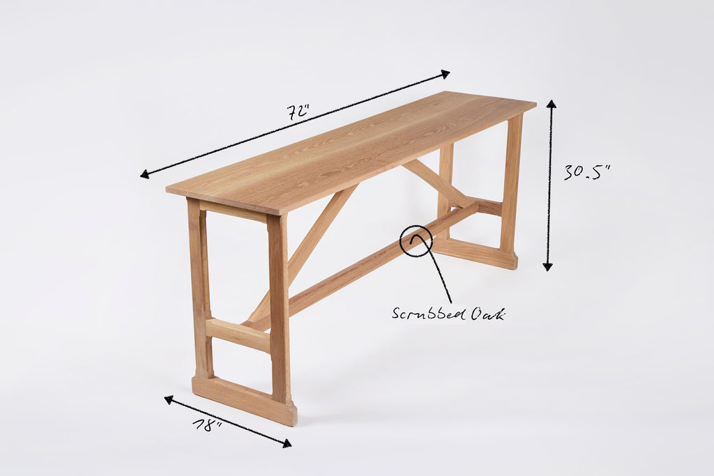 West Large Trestle Console 72" in Wood