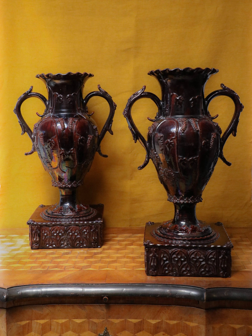 Vintage Terracotta Urn Pair